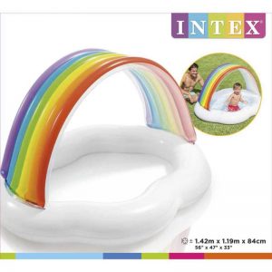 Piscina para bebe arcoiris 142x119x84 cm Intex