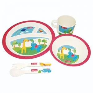 Set de Alimentación de Bambú Fisher Price 5 Piezas Zoo