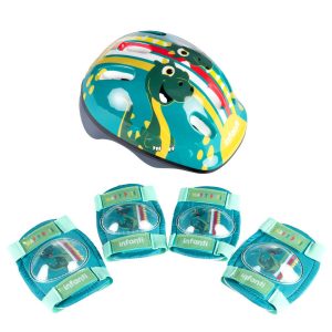 Set De Casco Y Rodilleras Green