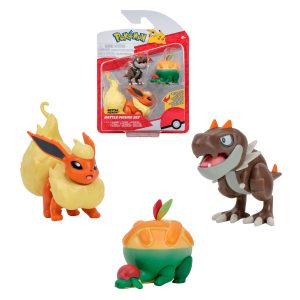 Pokemon – set 3 figuras Flareon – Tyrunt y Appletun