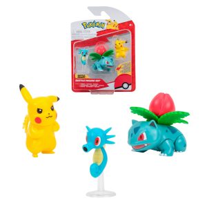 Pokemon – set 3 figuras Horsea – Ivysaur y Pikachu