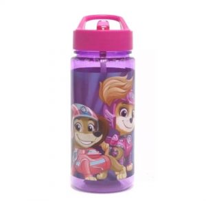 Botella Con Bombilla Cierre Fácil Paw patrol Rosa 500ml