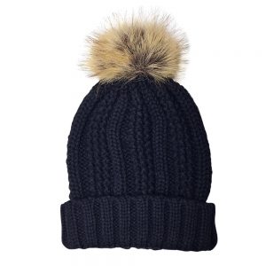 Gorro Invierno Con Pompón Azul