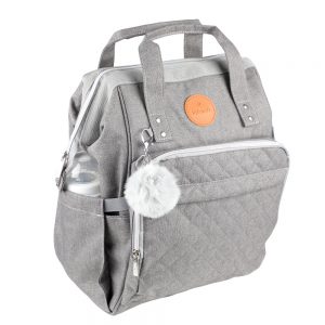 Mochila pañalera open gris