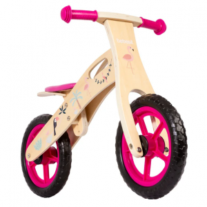 Bicicleta de Equilibrio Aprendizaje Madera Flamenco Rosa