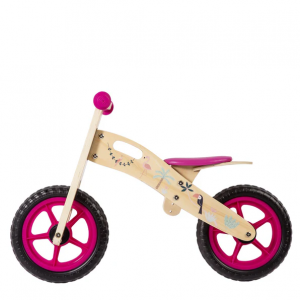 Bicicleta de Equilibrio Aprendizaje Madera Flamenco Rosa