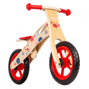 Bicicleta de Equilibrio Aprendizaje Madera Océano Rojo